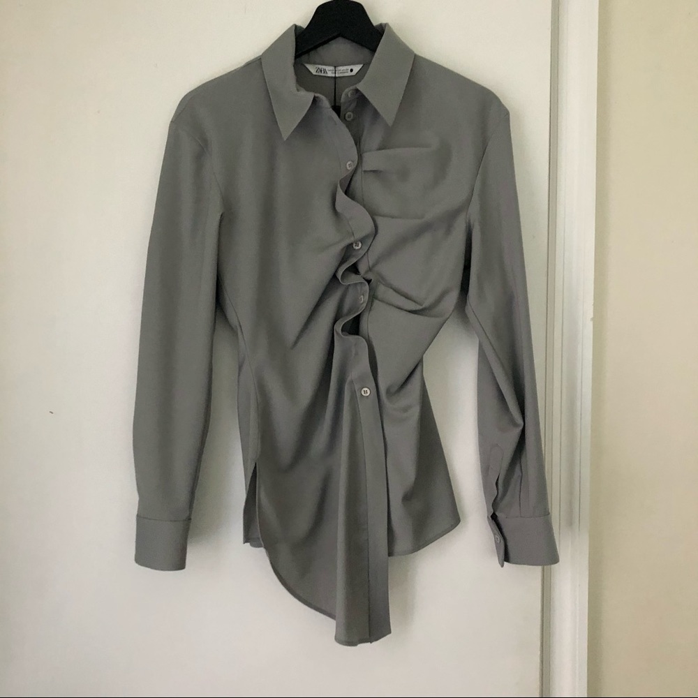 Zara Limited Edition Ruched Shirt - Picture 6 of 15